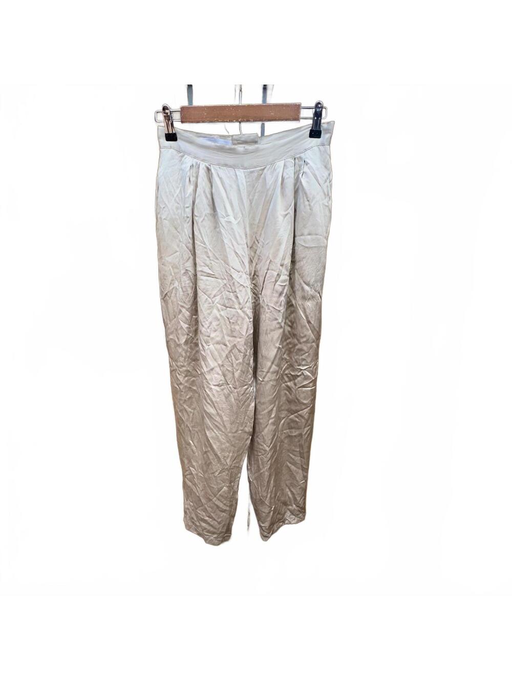 Paul Alexander Beige Silk Trousers Size 10 - Picture 2 of 8